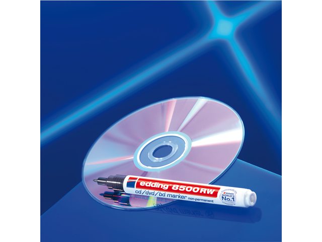 Cd marker edding 8500 rond zwart 1.0mm