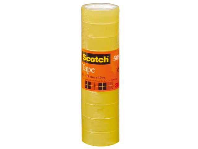 Plakband Scotch 508 15mmx10m transparant krimp 10rollen