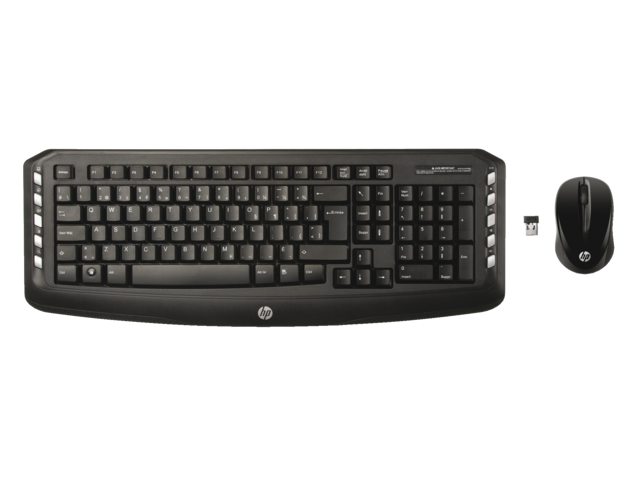 Toetsenbord HP + muis draadloos Qwerty zwart