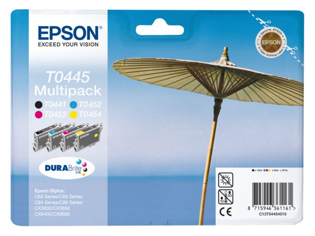 Inkcartridge Epson T044540 zwart + 3 kleuren