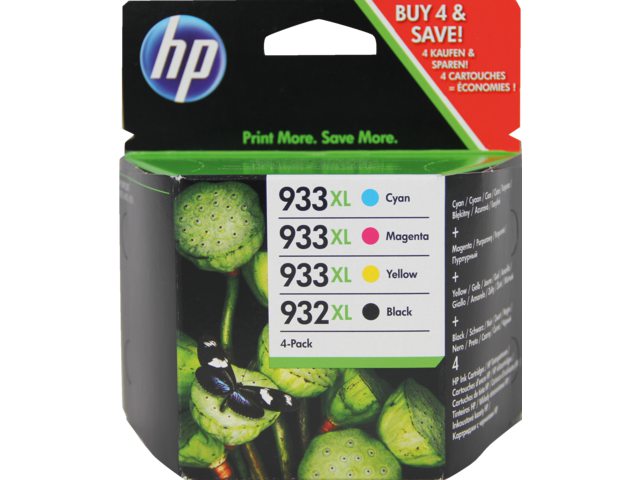 Inkcartridge HP C2P42AE 932XL/933XL zwart + 3 kleuren HC