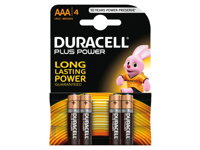 Batterij Duracell Plus Power 4xAAA alkaline