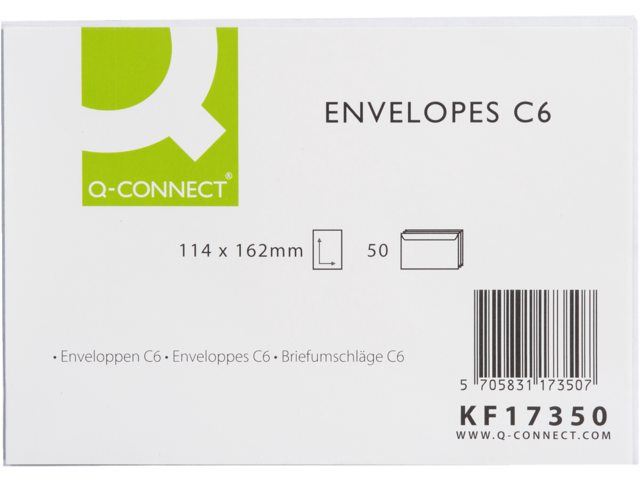 Envelop Q-Connect bank C6 114X162 80gr wit