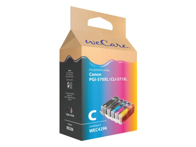 Inkcartridge Wecare Canon PGI-570XL CLI-571XL zwart + kleur