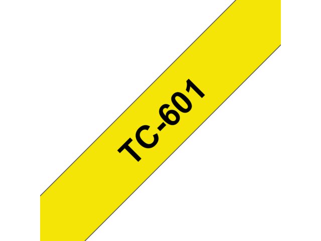 Labeltape Brother P-touch TC601 12mm zwart op geel