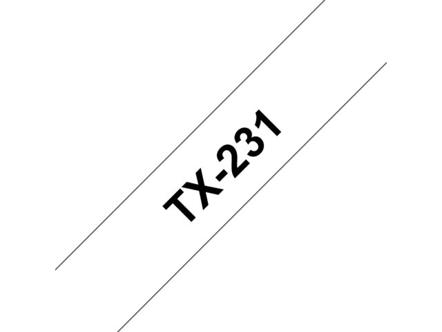 Labeltape Brother P-touch TX231 12mm zwart op wit