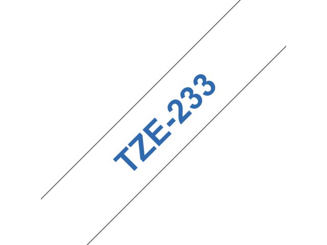 Labeltape Brother P-touch TZE233 12mm blauw op wit