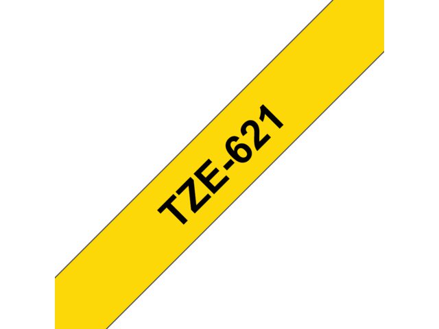 Labeltape Brother P-touch TZE621 9mm zwart op geel