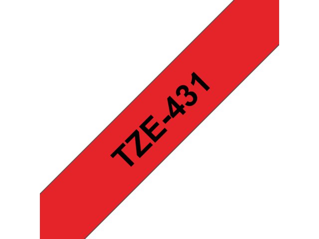 Labeltape Brother P-touch TZE431 12mm zwart op rood