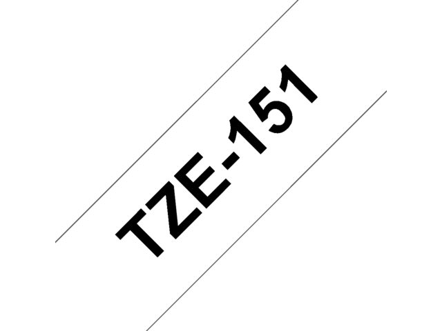 Labeltape Brother P-touch TZE151 24mm zwart op transparant
