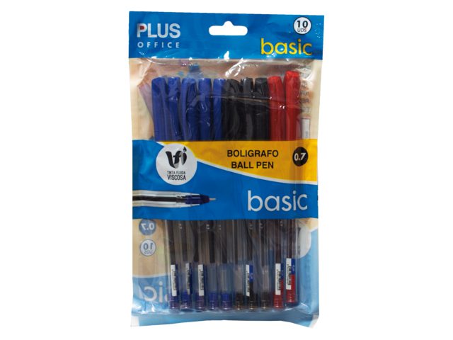 Balpen Plus Office stick assorti blister medium
