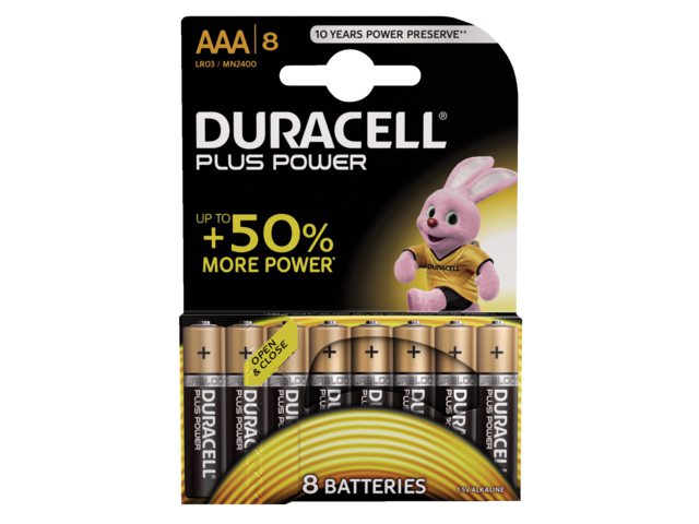 Batterij Duracell Plus Power 8xAAA alkaline