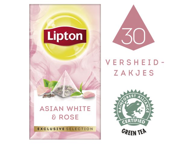 Thee Lipton Exclusive Aziatisch wit+rozen 30 piramidezakjes