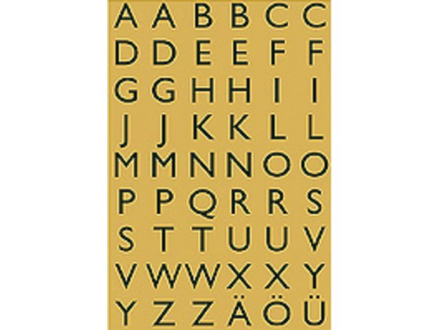 Etiket Herma 4145 13x12mm letters A-Z zwart op goud