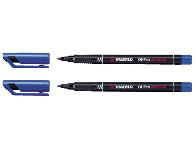 Viltstift Stabilo OHP 843/41 rond blauw 1mm