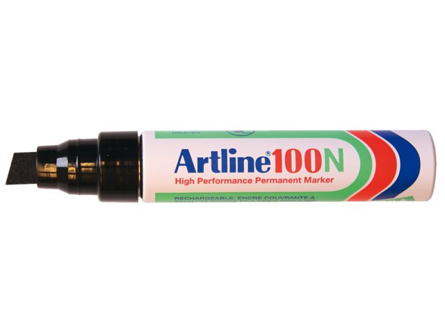 Viltstift Artline 100 schuin zwart 7.5-12mm