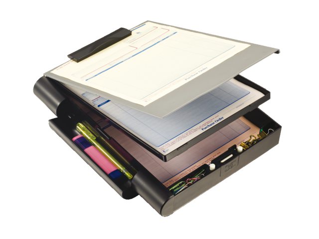 Klembordkoffer Oic 83357 met opbergruimte grijs/zwart