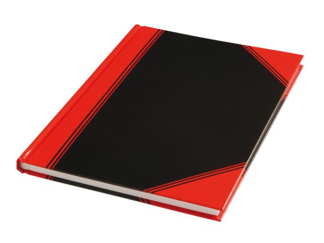 Notitieboek zwart/rood A5 lijn 60gr 96vel