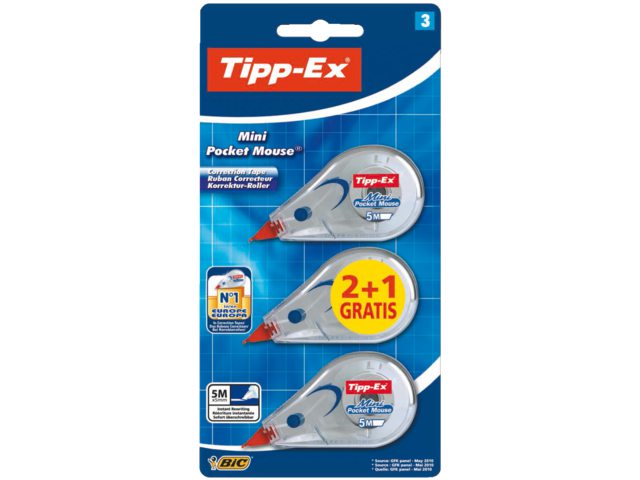Correctieroller Tipp-ex Pocket Mini Mouse blister 2+1 gratis