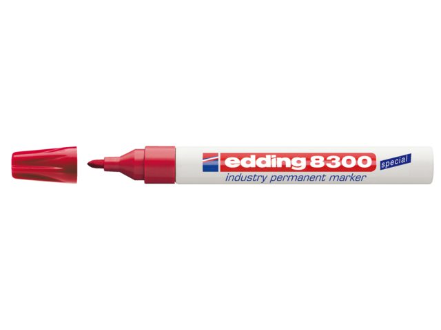 Viltstift edding 8300 industrie  rond rood 1.5-3mm