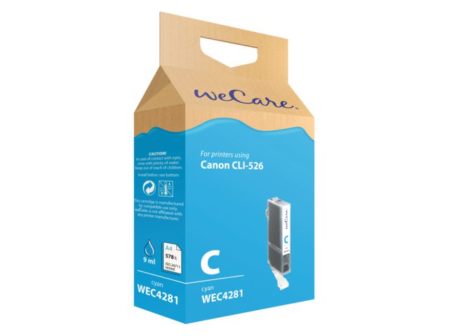 Inkcartridge Wecare Canon CLI-526 blauw