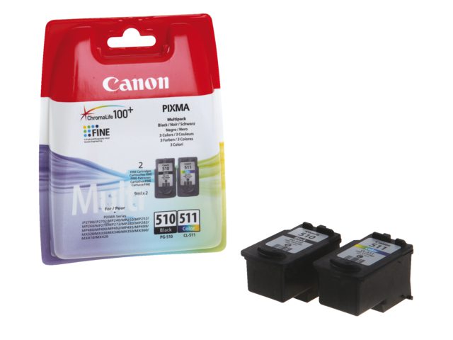 Inkcartridge Canon PG-510 + CL-511 zwart + kleur