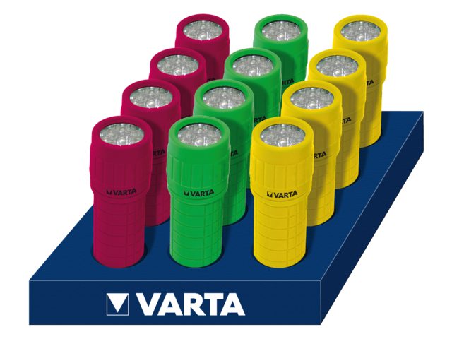 Zaklamp Varta Led light met 3xAAA batterijen display 12stuks
