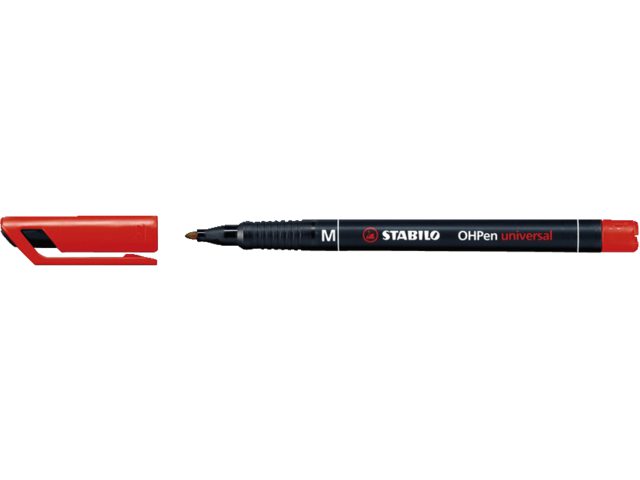 Viltstift Stabilo OHP 843/40 rond rood 1mm