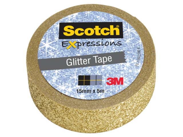 Plakband Scotch Expressions Glitter 15mmx5m gold
