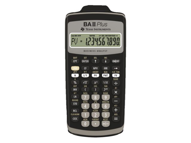 Rekenmachine TI Ba II plus