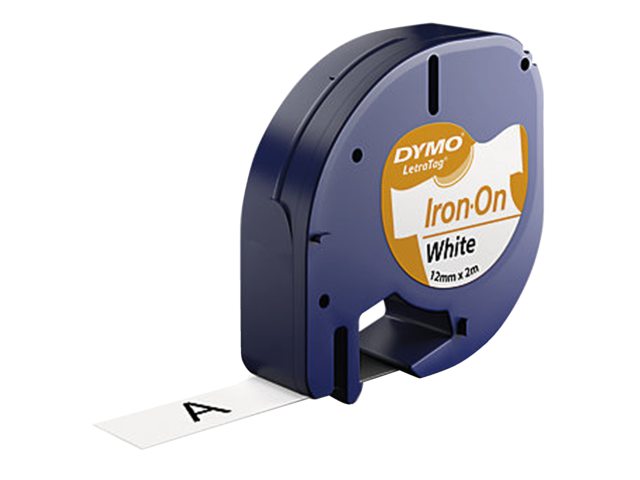 Labeltape Dymo Letratag 18769 strijkbaar 12mm zwart op wit