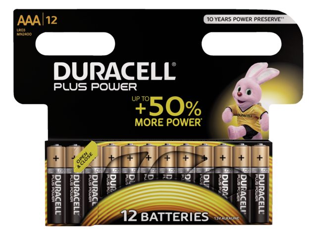 Batterij Duracell Plus Power 12xAAA alkaline