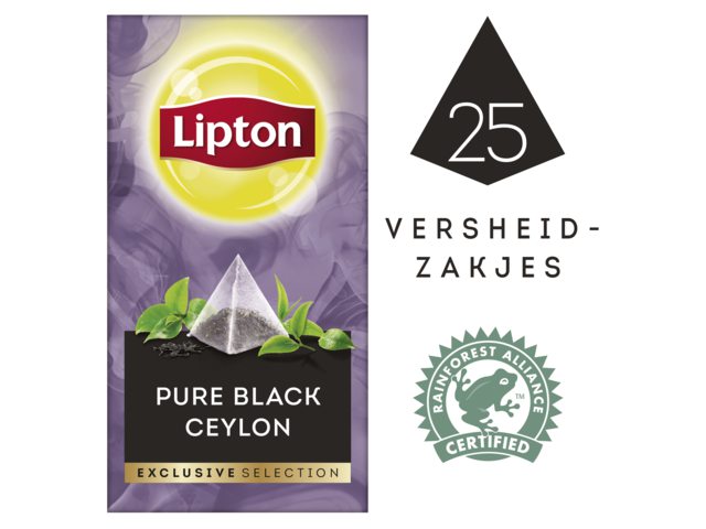 Thee Lipton Exclusive Zwarte Ceylon 25 piramidezakjes