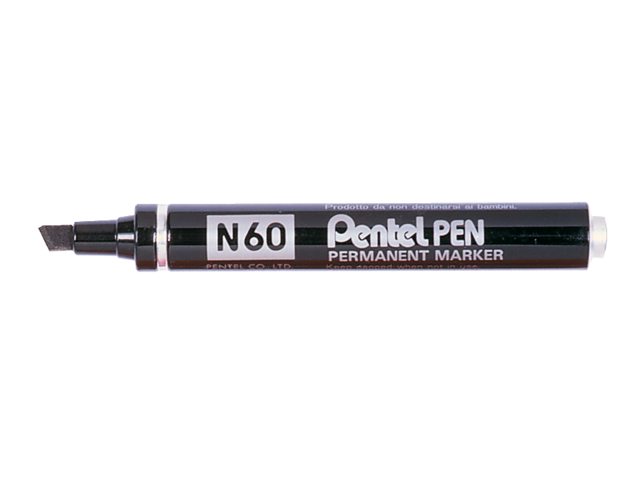 Viltstift Pentel N60 schuin zwart 1.2-6mm