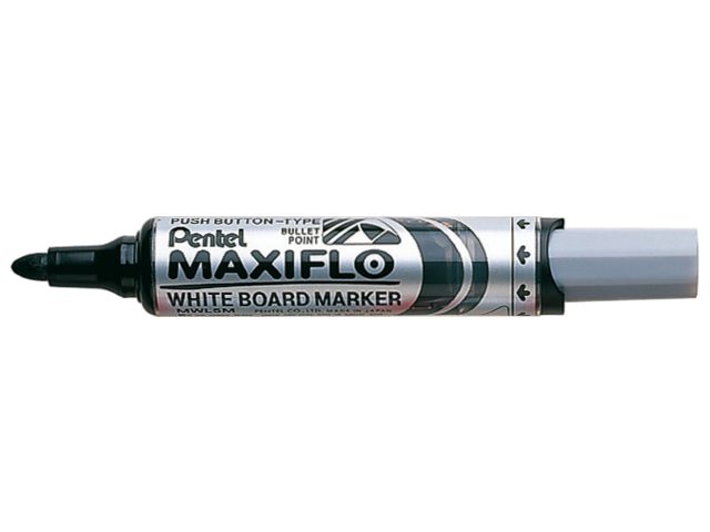 Viltstift Pentel MWL5M Maxiflo whiteboard zwart 3mm