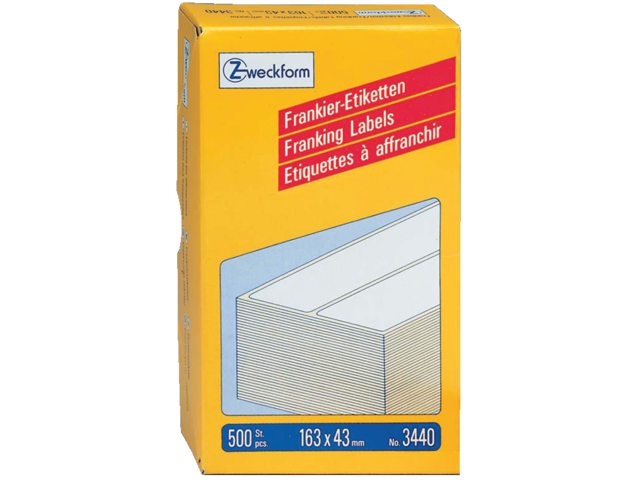 Frankeeretiket Avery Zweckform 3440 163x43Mm 500stuks