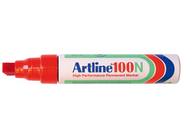 Viltstift Artline 100 schuin rood 7.5-12mm