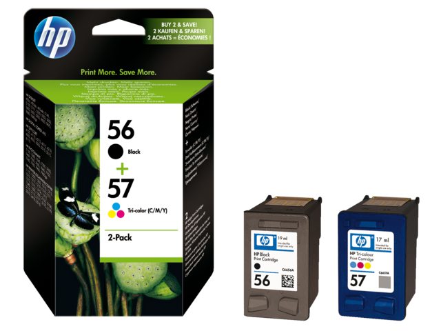 Inkcartridge HP SA342AE 56 + 57 zwart + kleur