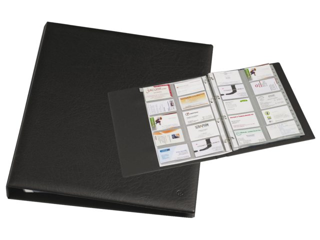 Visitekaartenringband Rillstab 18640 A4 kunststof zwart