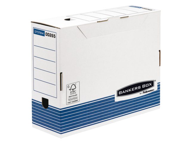 Archiefdoos Bankers Box standaard 100mm blauw-wit