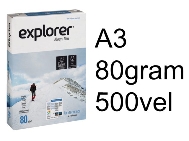 Kopieerpapier Explorer A3 80gr wit 500vel