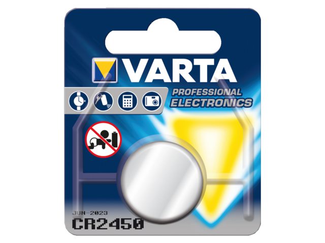Batterij Varta knoopcel CR2450 lithium blister Ã  1stuk