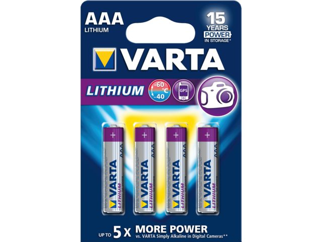 Batterij Varta Professional lithium 4xAAA