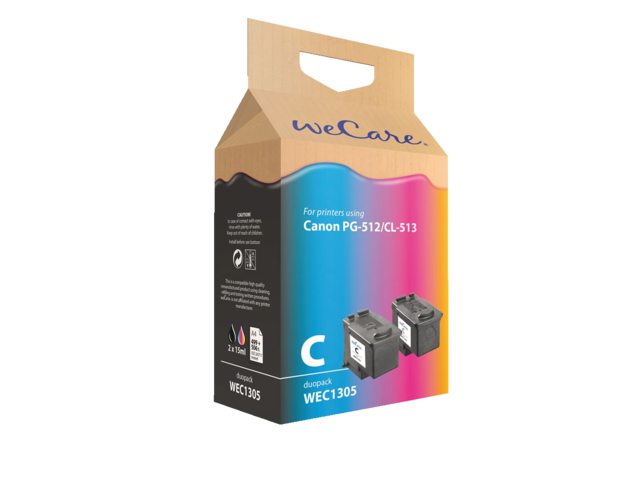 Inkcartridge Wecare Canon PG-512 CL-513 zwart + kleur