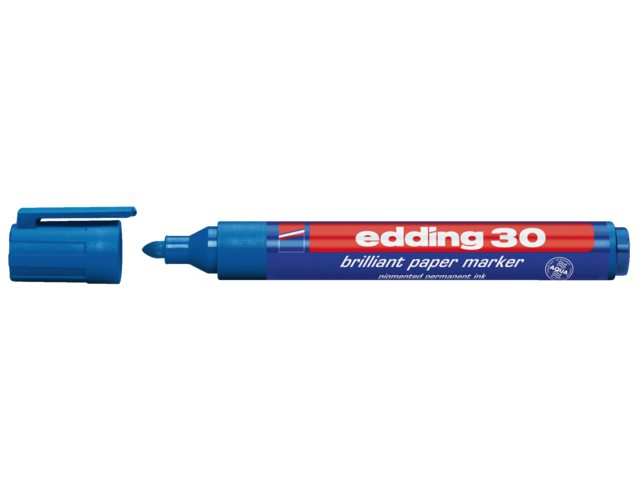 Viltstift edding 30 brilliant rond blauw 1,5-3mm