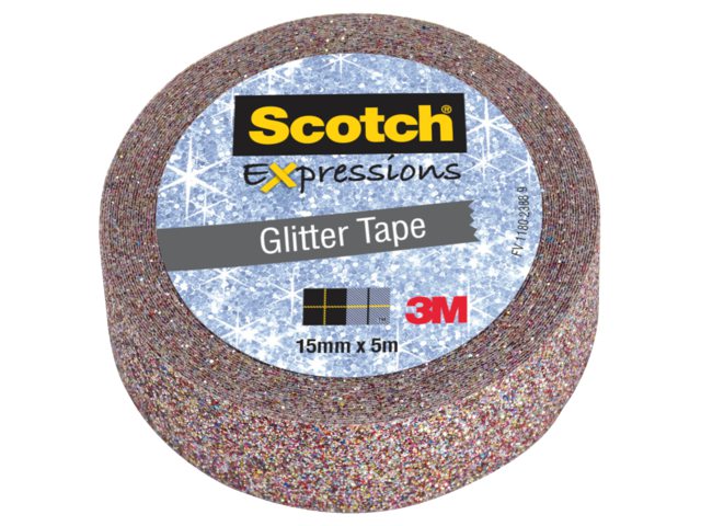 Plakband Scotch Expressions Glitter 15mmx5m multicolor