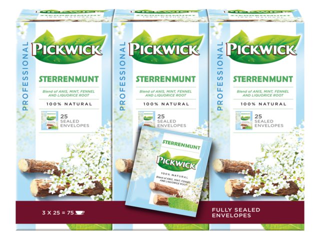 Thee Pickwick sterrenmunt 25 zakjes van 2gr