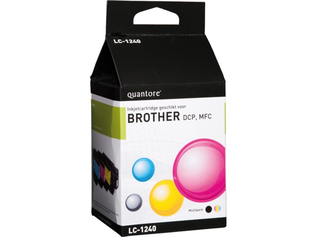 Inkcartridge Quantore Brother LC-1240 zwart+ 3 kleuren