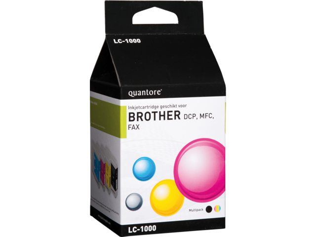 Inkcartridge Quantore Brother LC-1000 zwart + 3 kleuren