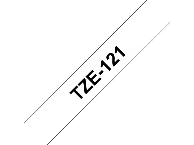 Labeltape Brother P-touch TZE121 9mm zwart op transparant